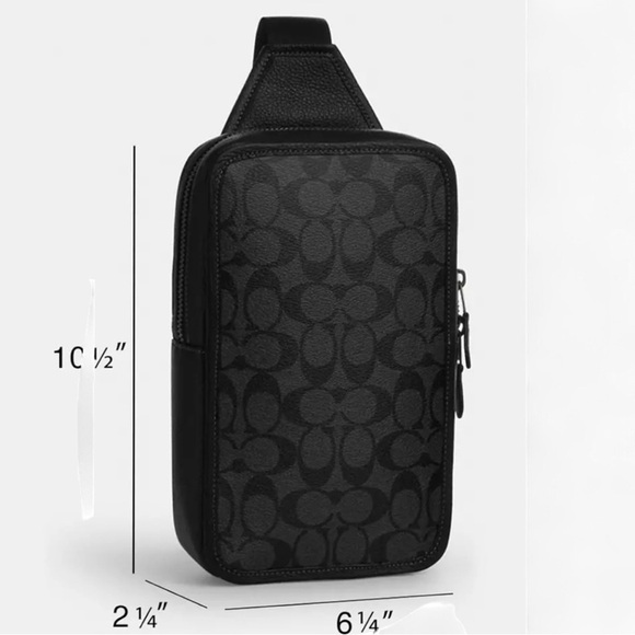 COACH SULLIVAN SHOULDER PACK  Dark Goth Signature Coated Canvas Leather … - Picture 8 of 16